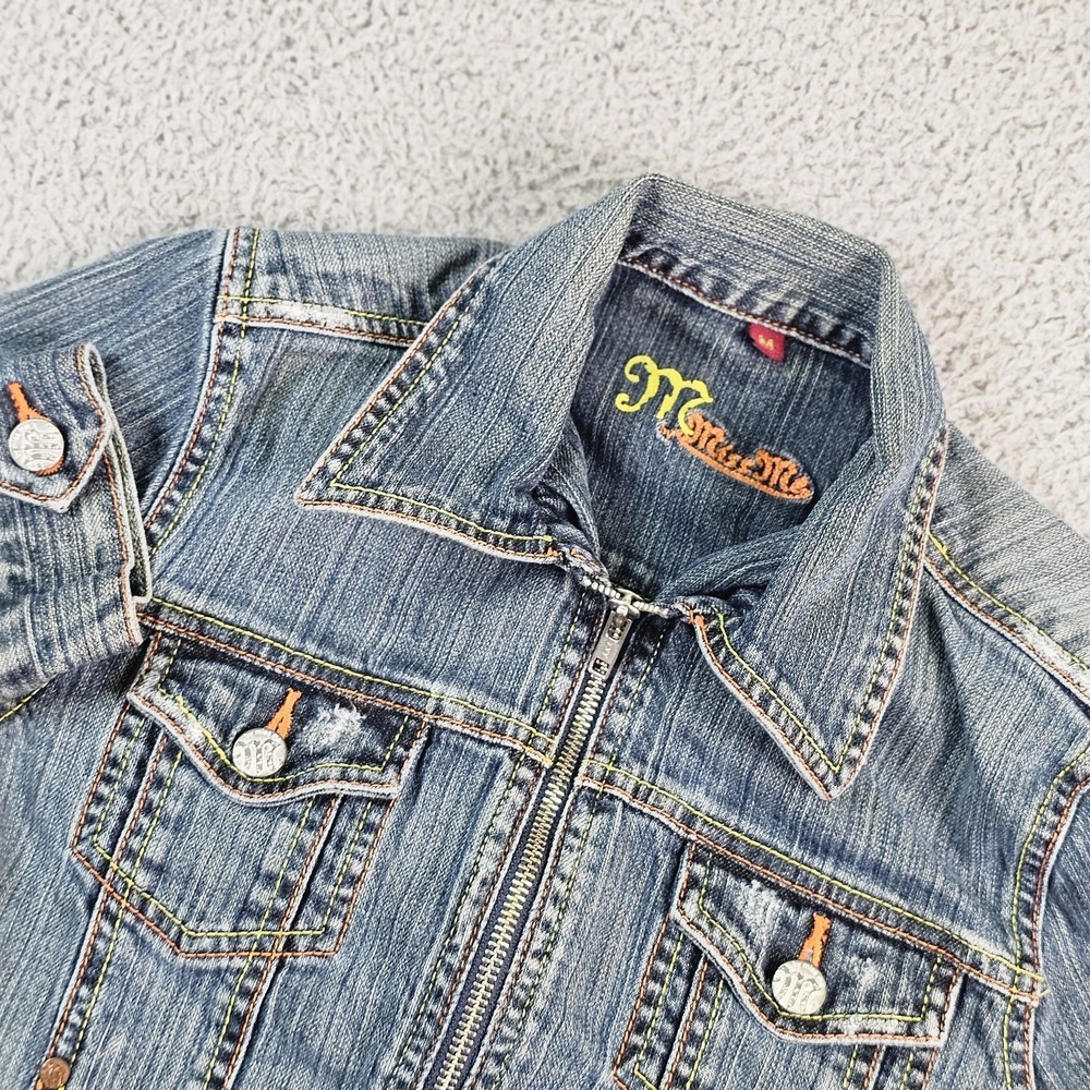 Miss Me Jacket Womens Medium Blue Denim Stretch Full Zip Pockets JJ5013KAITLYN